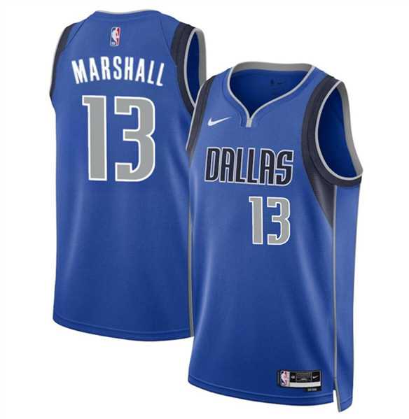 Mens Dallas Mavericks #13 Naji Marshall Blue 2024 Icon Edition Stitched Basketball Jersey Dzhi->->NBA Jersey